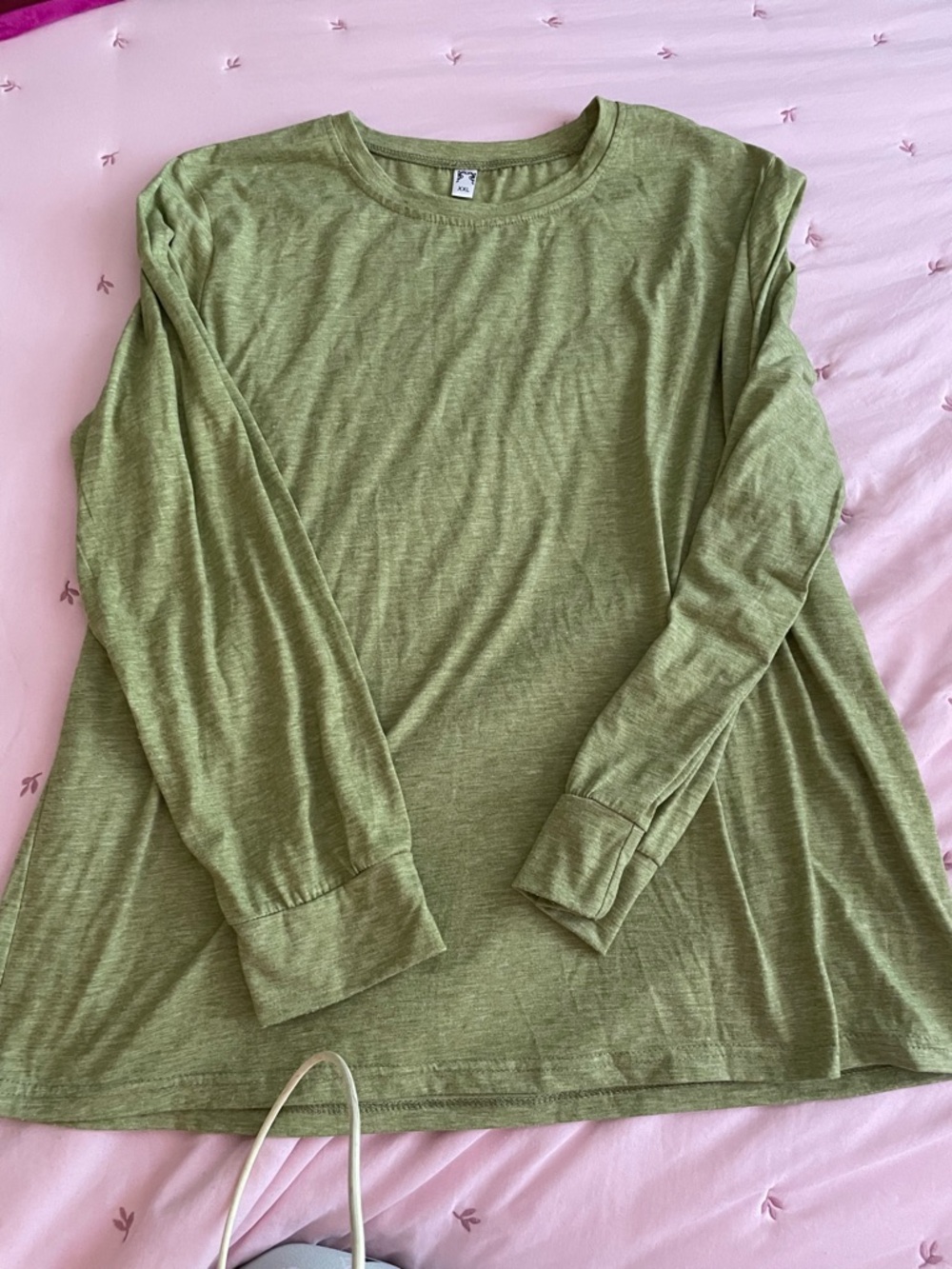 Light Olive Green Long Puff Sleeve Tee